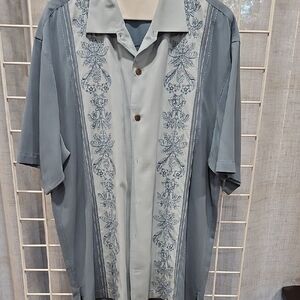 Tommy Bahama Light Blue Embroidered Shirt